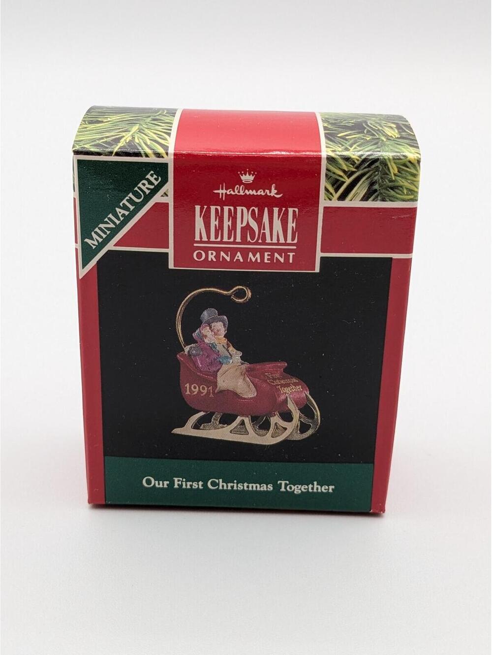 Hallmark Keepsake Our First Christmas Together Miniature Ornament 1991, New